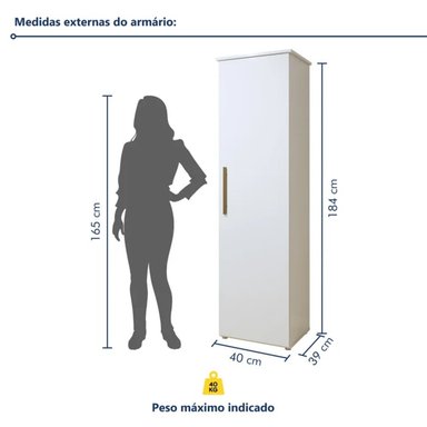 ARMARIO MULTIUSOS PARA LAVANDERÍA KARY BLANCO 1 PUERTA RYR MUEBLES - 4
