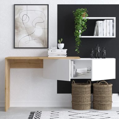 ESCRITORIO CON RECIBIDOR MODERNO ESTELA 2 PUERTAS RYR MUEBLES - 2