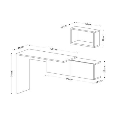 ESCRITORIO CON RECIBIDOR MODERNO ESTELA 2 PUERTAS RYR MUEBLES - 4