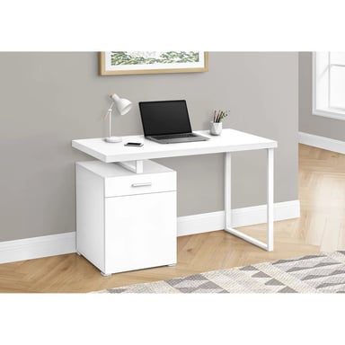 ESCRITORIO MODERNO POLO 1 CAJÓN 1 PUERTA BLANCO RYR MUEBLES - 1