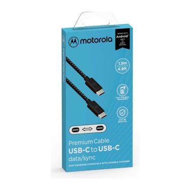 CABLE MOTOROLA CARGA RAPIDA REFORZADO TYPE C A TYPE C 1.5M - 1