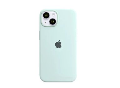 CASE IPHONE 14 SILICONA TURQUESA + MICA VIDRIO COMPLETO - 2