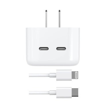 CARGADOR 50W DUAL USB-C PARA IPHONE IPAD + CABLE 1M TIPO-C - 1