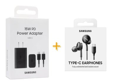 CARGADOR SAMSUNG 15W + AUDIFONOS AKG TIPO-C ORIGINAL - 1