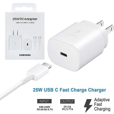 CARGADOR 25W CON CABLE TIPO C DE CARGA RAPIDA BLANCO - 1
