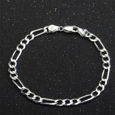 PULSERA FIGARO HOMBRE PLATA TIPO CARTIER - 2
