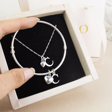 BOX 2 PIEZAS: SET INICIAL PLATA (COLLAR + PULSERA) - 2