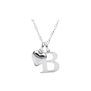 COLLAR INICIAL B PLATA CON CORAZÓN - 1