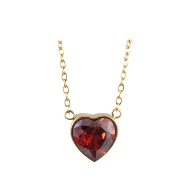 COLLAR CORAZÓN RUBI DORADO ACERO - 1