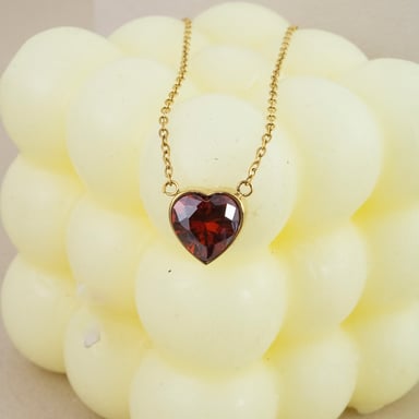 COLLAR CORAZÓN RUBI DORADO ACERO - 3
