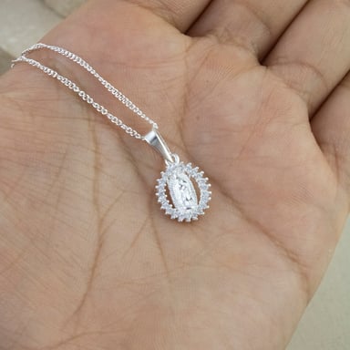 COLLAR VIRGEN BRILLOS PLATA - 4