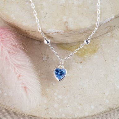COLLAR CORAZÓN CRISTAL AZUL SWAROVSKI PLATA - 2