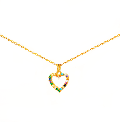 COLLAR CORAZON CRISTALES DE COLORES COLORFULL - 1