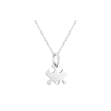 COLLAR ROMPECABEZAS PLATEADO PLATA - 1