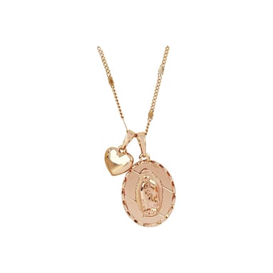 COLLAR VIRGEN GUADALUPE OVAL GRABADO ROSE - 1