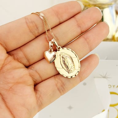 COLLAR VIRGEN GUADALUPE OVAL GRABADO ROSE - 4