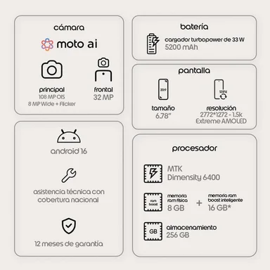 MOTOROLA G77 8GB+256GB ESMERALDA - 6