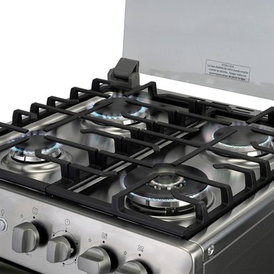 COCINA A GAS CON GRILL INDURAMA 4 HORNILLAS FLORENCIA ZAFIRO - ACERO INOX - 3