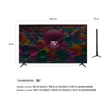 TELEVISOR LG 75 UHD 4K SMART AI THINQ 75UA8050PSA CON MAGIC REMOTO - 4