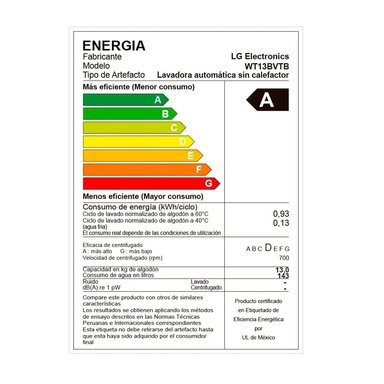 LAVADORA AUTOMÁTICA LG SMART INVERTER WT13BVTB 13 KG TURBODRUM - 8