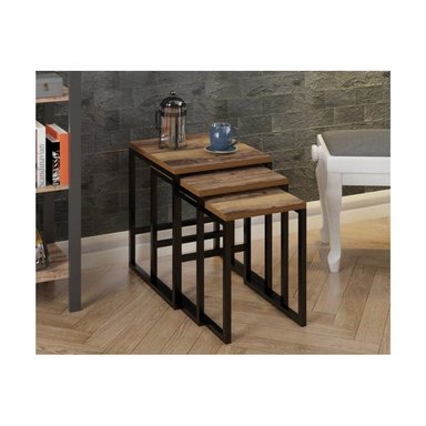 MESA AUXILIAR STARHOME STAIRS ROBLE 3 PIEZAS - 3