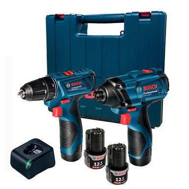 SET DE HERRAMIENTAS BOSCH TALADRO ATORNILLADOR GSR 120 + IMPACTO GDR 120 12V - 1