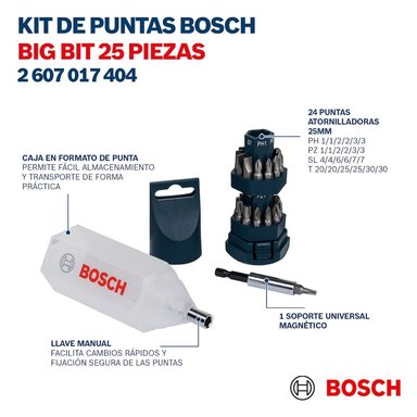 Kit de Puntas Bosch Big Bit para atornillar con 25 unidades - 5