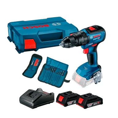 TALADRO PERCUTOR BOSCH GSB 18V-50 CON 2 BATERÍAS + KIT 23 PZAS - 1