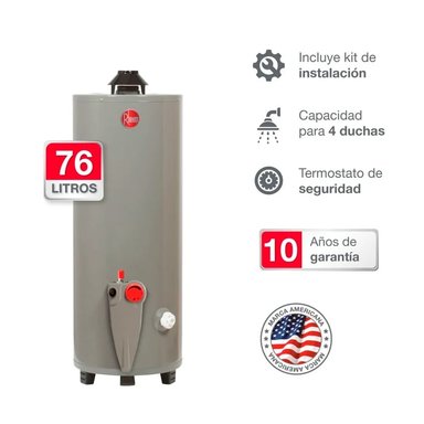 TERMOTANQUE RHEEM GLP GRIS 76L - 4