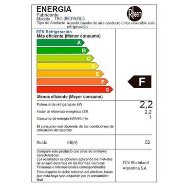 AIRE ACONDICIONADO PORTÁTIL RHEEM 9K BTU SOLO FRÍO TAC-09CPA/DL5 - 3