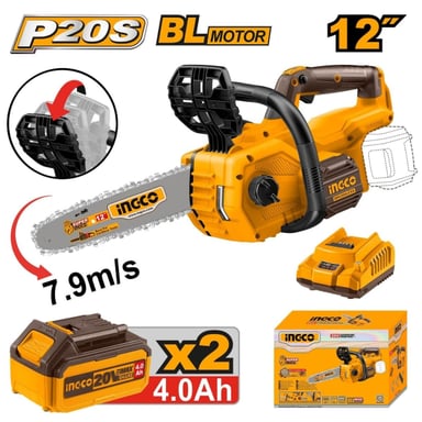 TALADRO + AMOLADORA INGCO CKLI20155 20V P20S + BATERÍAS 4AH - 2