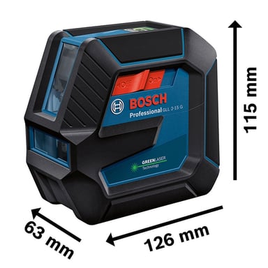 NIVEL LÁSER BOSCH GLL 2-15 G DE LÍNEAS VERDES 15 METROS - 5