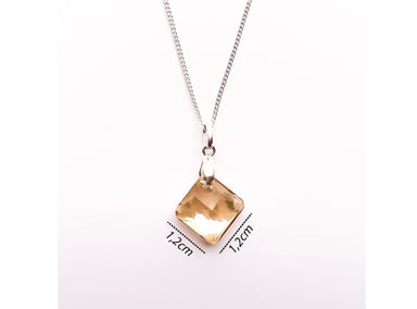 Collar de Plata 925 con Dije Rombo Ámbar - Cadena Fina y Elegante - Regalo Especial para Enamorar - 2