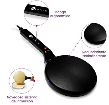 MAQUINA PARA HACER CREPES BLANIK ANTI-ADHERENTE + ACCESORIO - 4