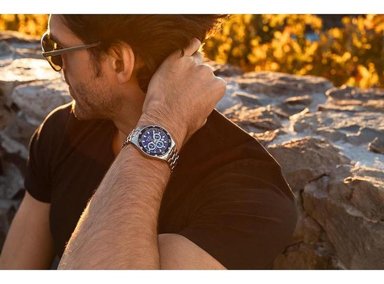RELOJ BULOVA HOMBRE 98H37 MARINE STAR CHRONO TAQUÍMETRO RESISTENTE AL AGUA ACERO INOXIDABLE ESFERA AZUL - 3