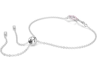 PULSERA SWAROVSKI HYPERBOLA CON SÍMBOLO DE CORAZÓN E INFINITO, COLOR ROSA CON ACABADO EN RODIO Y CRISTAL - 3
