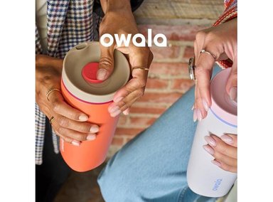 VASO OWALA SMOOTHSIP AISLADO DE ACERO INOXIDABLE CON TAPA CORREDIZA, REUTILIZABLE Y LIBRE DE BPA PARA BEBIDAS CALIENTES Y FRÍAS - 4