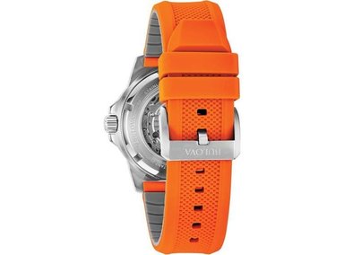 BULOVA MARINE STAR 'SERIES A', RELOJ AUTOMÁTICO PARA HOMBRE CON CORREA DE SILICONA ANARANJADA, ESTILO MODERNO - 2