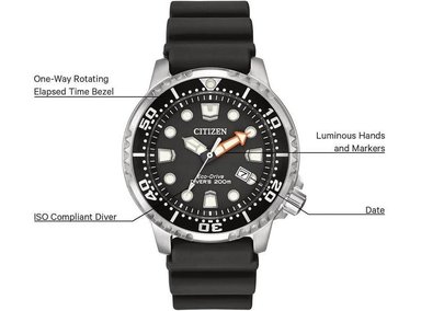 RELOJ CITIZEN PROMASTER DIVER ECO-DRIVE, ANALÓGICO, ACERO INOXIDABLE, RESISTENTE AL AGUA, MANECILLAS LUMINOSAS - 7