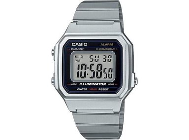 CASIO RELOJ CLÁSICO DE CUARZO PARA HOMBRE CON PANTALLA DIGITAL, DISEÑO EN PLATA Y NEGRO - 1