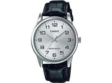 RELOJ CASIO MTP-V001L-7BUDF PARA HOMBRE, ANALÓGICO, CORREA DE CUERO NEGRO, ESFERA BLANCA - 1