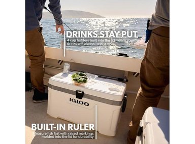 IGLOO COOLERS MARINE SERIES, HIELERA AISLADA PORTÁTIL IDEAL PARA PESCA, CAMPISMO Y NAVEGACIÓN - 3