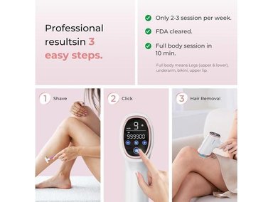 DEPILACIÓN LÁSER IPL PARA MUJERES, DISPOSITIVO CON ENFRIAMIENTO PARA CARA Y CUERPO, RESULTADOS SIN DOLOR A LARGO PLAZO - 3