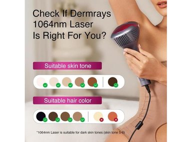 DEPILADORA LÁSER DERMRAYS PARA PIELES OSCURAS, TECNOLOGÍA 1064NM, REDUCE CRECIMIENTO DE CABELLO PERMANENTEMENTE - 2