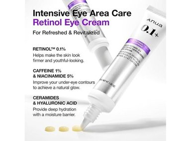 ANUA CREMA DE OJOS REVITALIZANTE CON RETINOL 0.1% CAFEÍNA NIACINAMIDA 30G - 2
