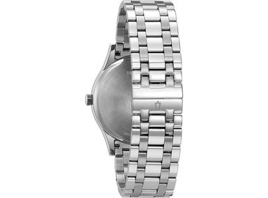 RELOJ BULOVA PARA HOMBRE, ACERO INOXIDABLE, CUARZO, CALENDARIO, ESFERA GRIS CON NÚMEROS ROMANOS, DISEÑO CLÁSICO ELEGANTE - 2