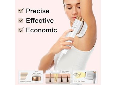 BOSIDIN DEPILACIÓN IPL CON ENFRIAMIENTO DE HIELO Y REJUVENECIMIENTO FACIAL, 6+1 MODOS, 6 NIVELES PARA TODA LA FAMILIA - 4