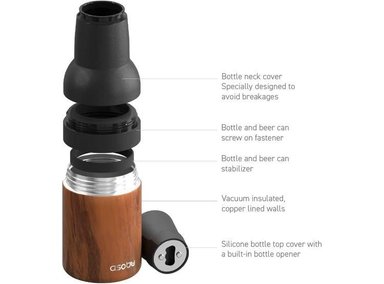 ASOBU FROSTY BEER HOLDER, ENFRIADOR DE ACERO INOXIDABLE CON AISLAMIENTO AL VACÍO Y ABREBOTELLAS INCLUIDO, LIBRE DE BPA - 5