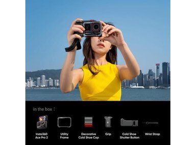 CÁMARA INSTA360 ACE PRO 2 BUNDLE 8K CO-DESARROLLADA CON LEICA, RESISTENTE AL AGUA, PARA AVENTURAS Y VLOGS - 8