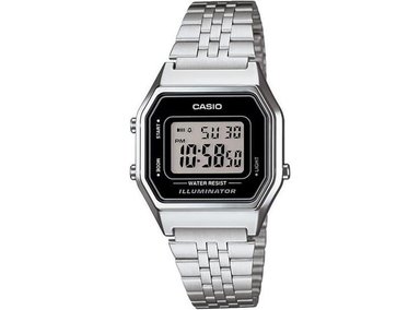 RELOJ DIGITAL RETRO CASIO PARA MUJER PLATEADO MODELO LA-680WA-1DF, ELEGANCIA Y FUNCIONALIDAD - 1